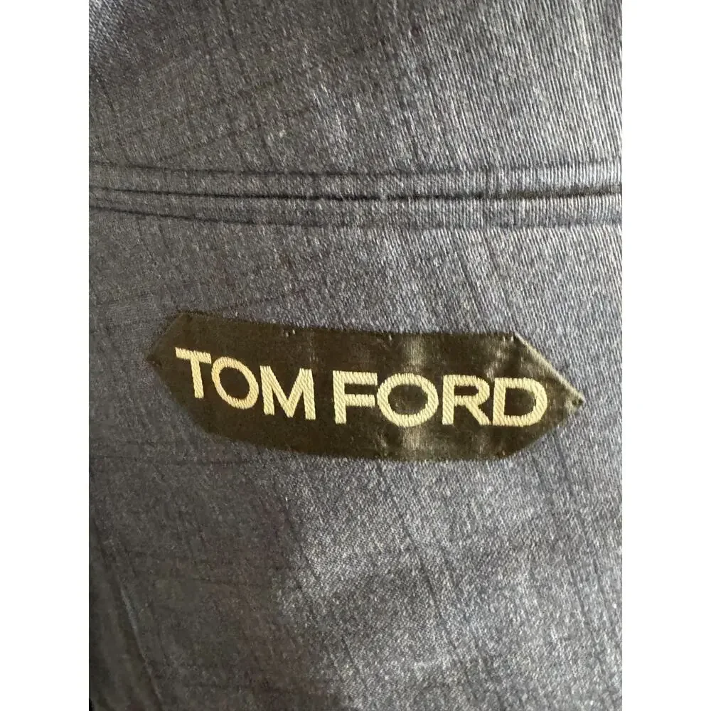 Tom Ford Blue Plaid Blazer 58C EU) 48S US Men's Peak Lapel Windsor Wool